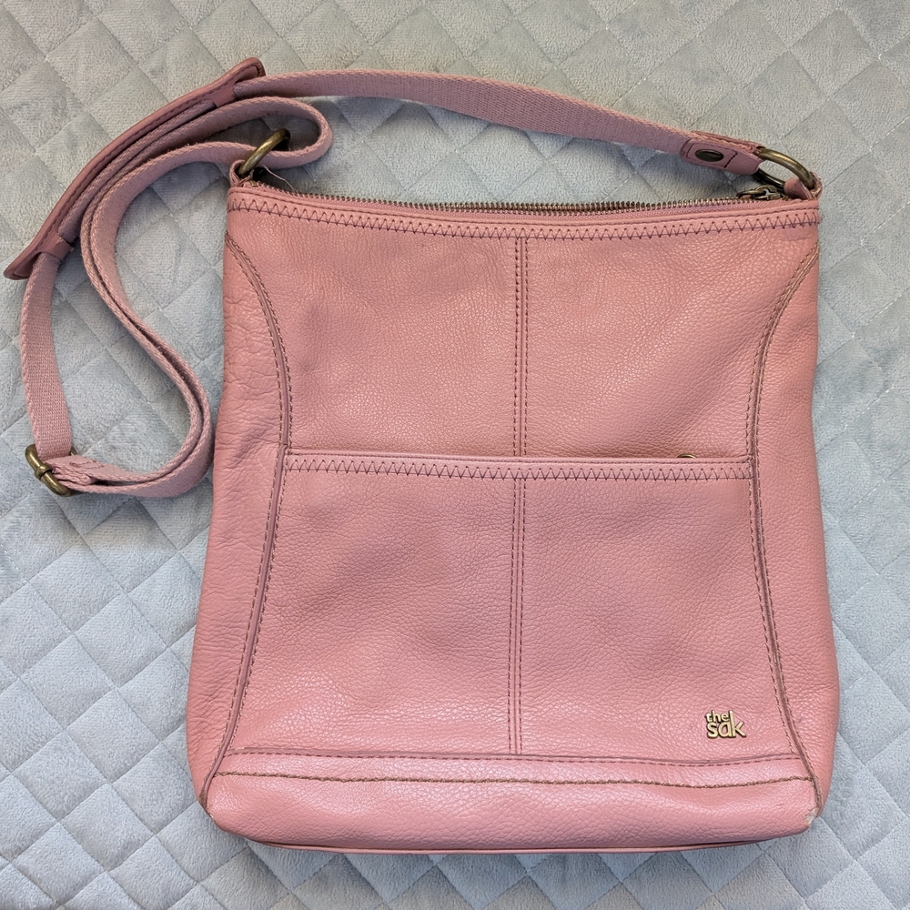 The Sak Lucia Petal Pink Leather Crossbody Bag